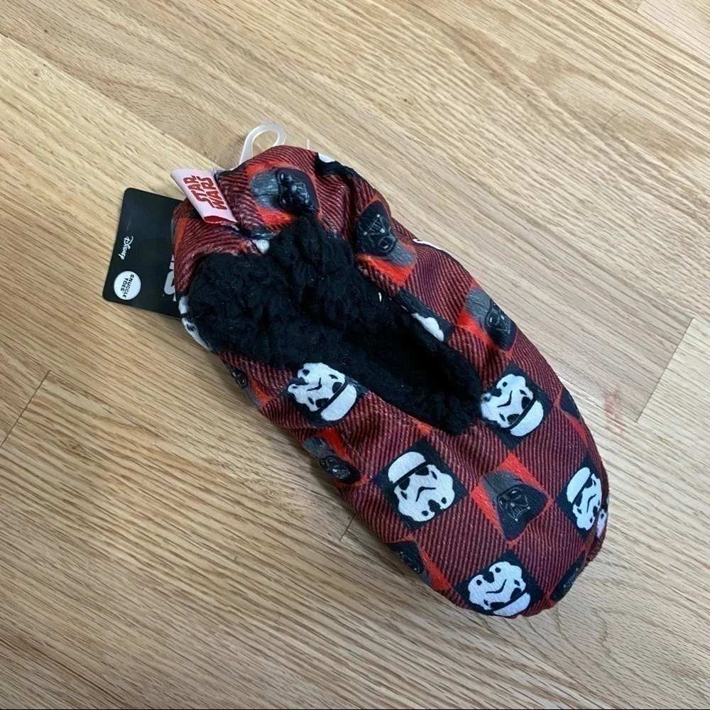 Star Wars Disney Snuggle Toes Slippers NWT Sz 3-10 Kids Toddler Black Red